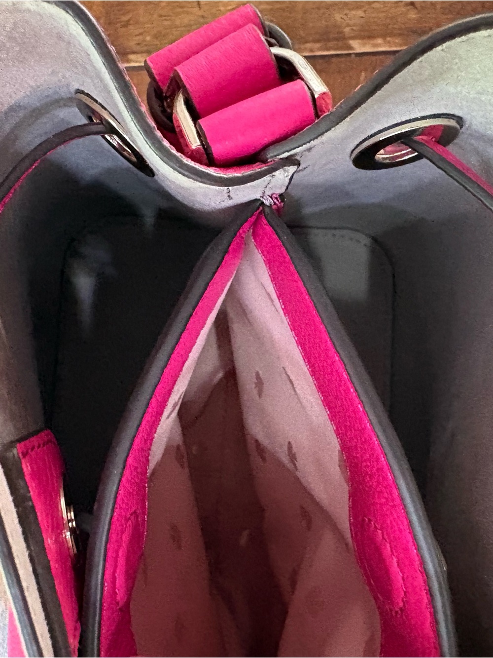 Kate Spade Hot Pink Marti Leather Bucket Bag - Picture 11 of 11
